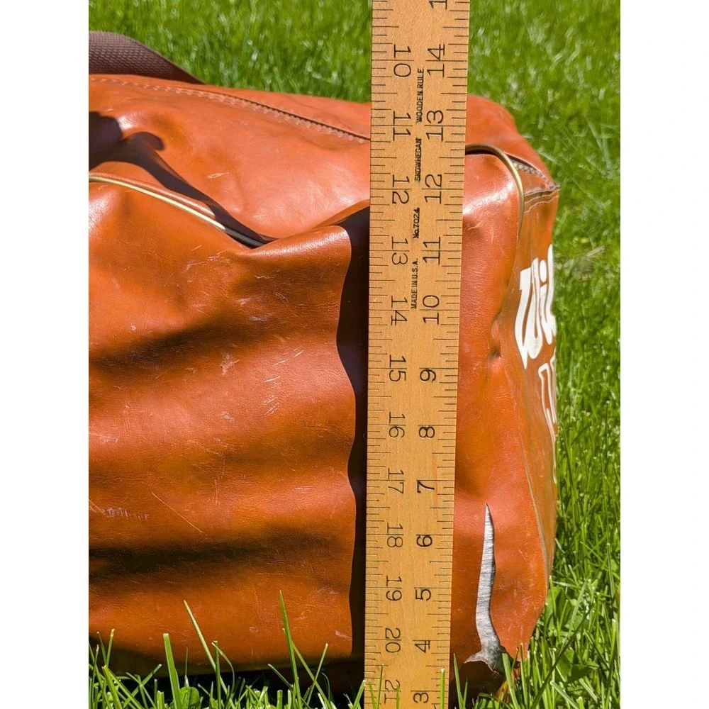 Vintage Wilson NFL Duffle Bag Brown‎ Vinyl Gym Travel Football Equipment Bag USA